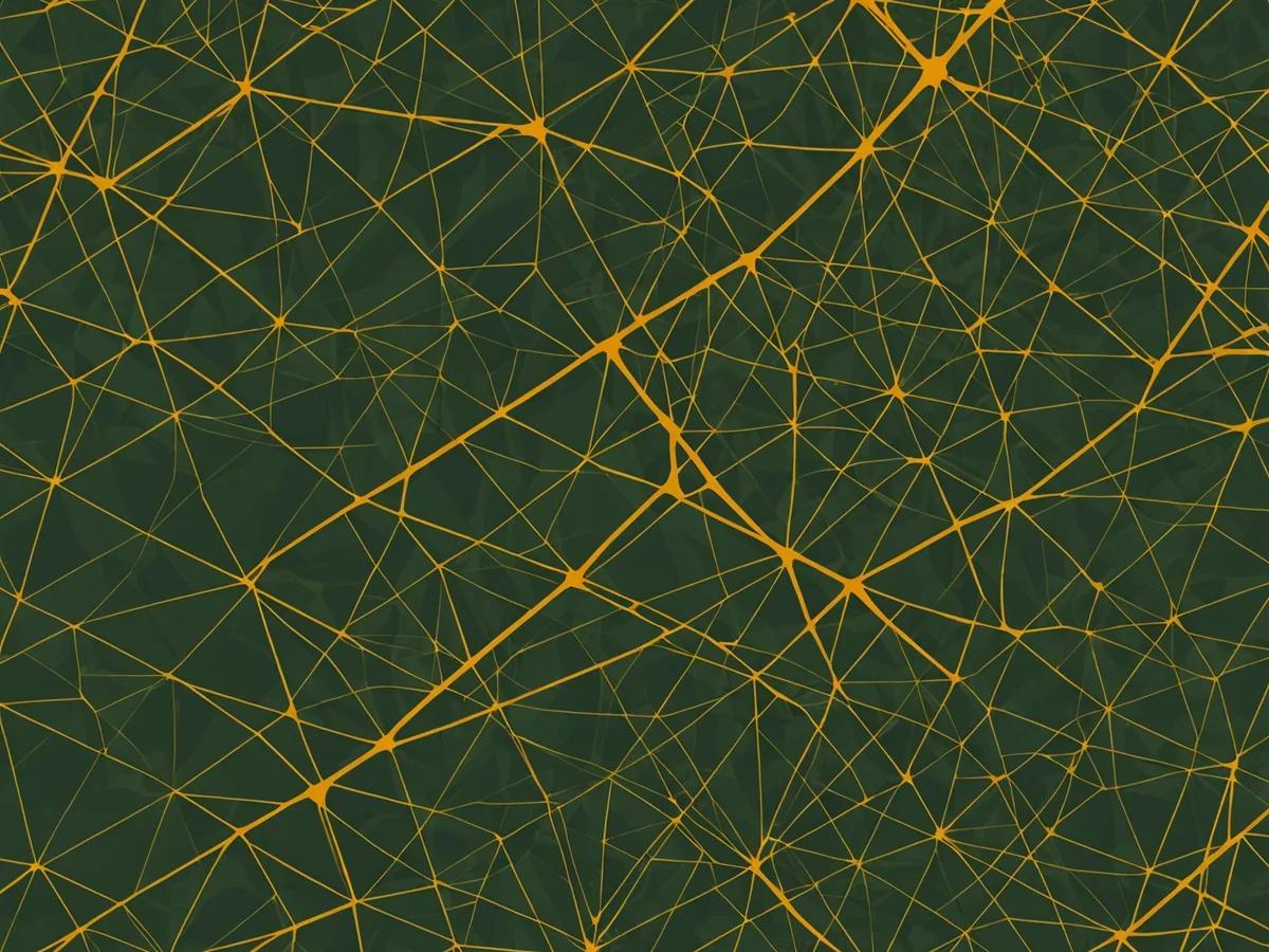 Abstract visualization of invoice data flowing into an emissions ledger